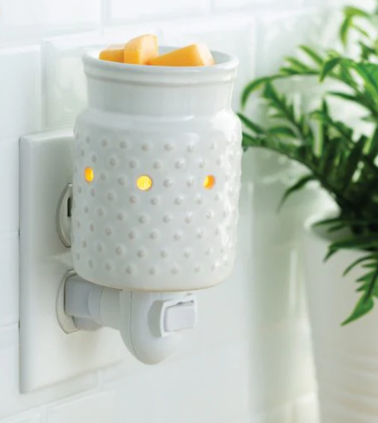 White Hobnail Pluggable Warmer